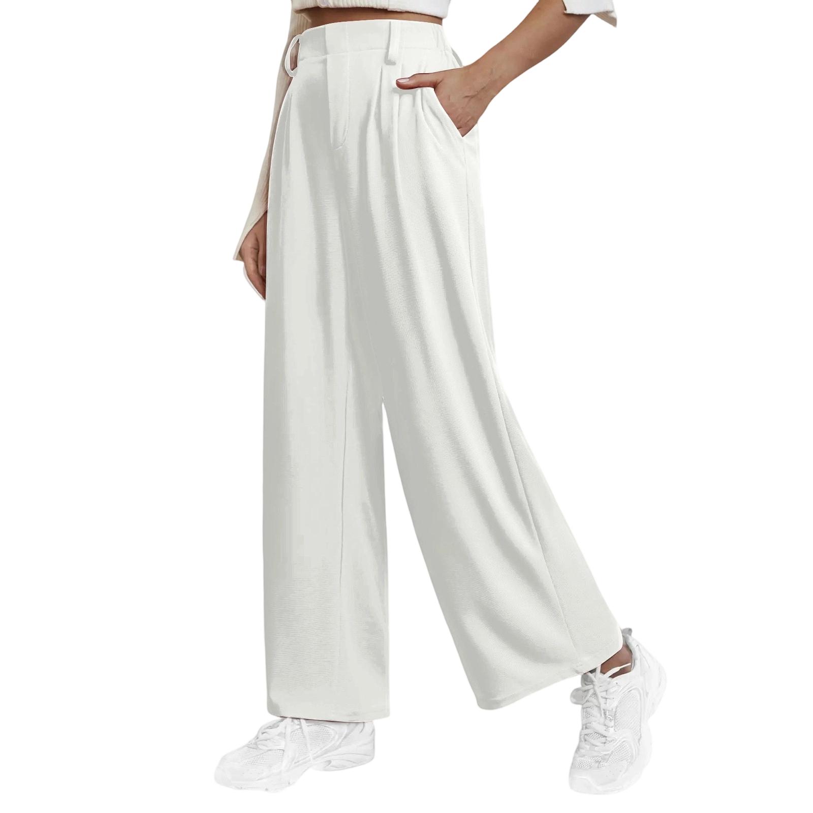 

High Waist Wide Leg Pants for Women Casual Loose Fit Trousers with Side Pockets and Pleated Front Suitable for Daily Wear and Office XL
