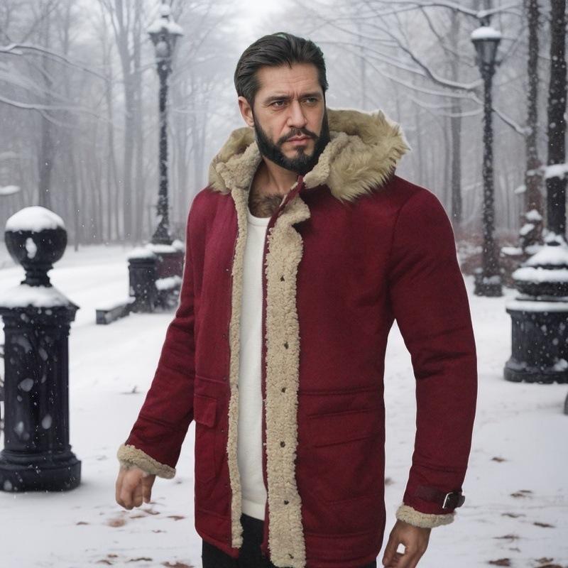 Winter New Fur One-piece Men's Coat Thickened Suede Jacket