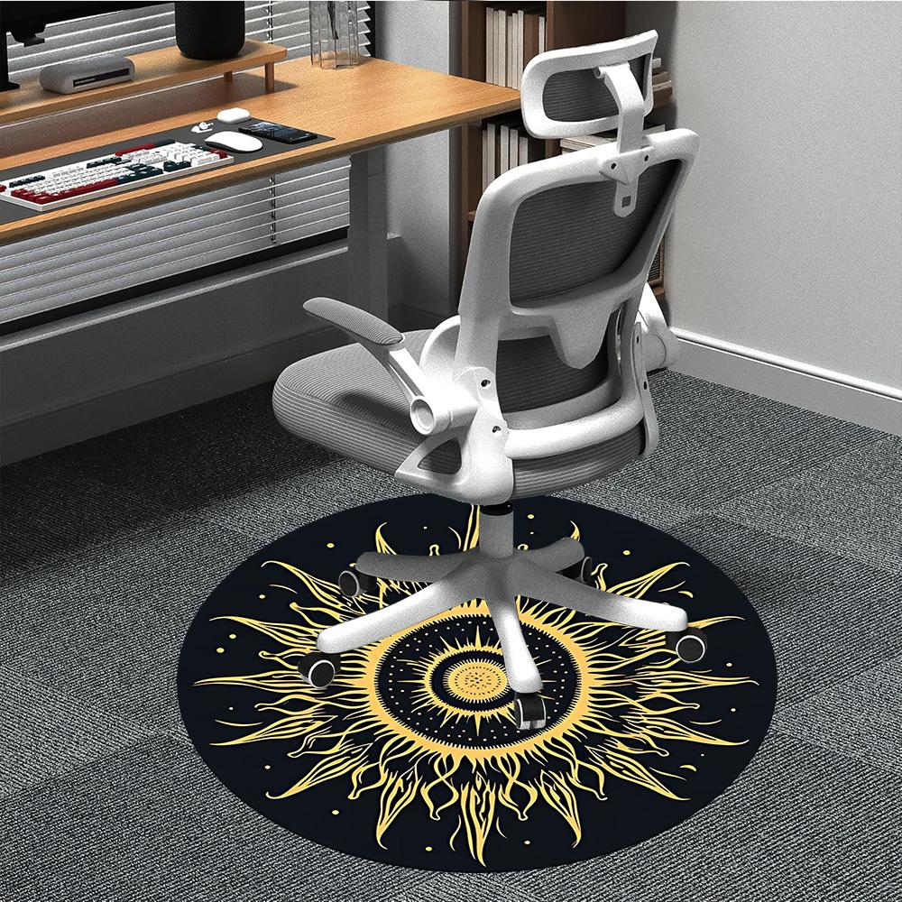 1PC Cosmic Mandala Pattern Chair Carpet for Office, Indoor Non-Slip Washable Carpet, Soft Comfortable Mat For Office Room yy250930280