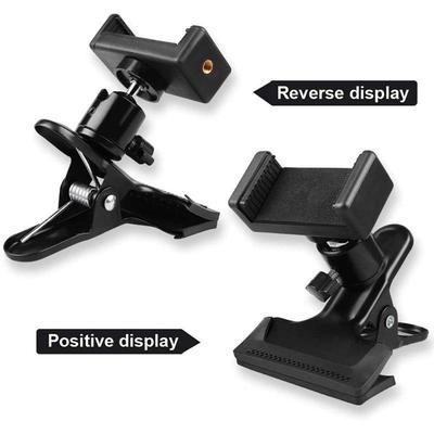 Mobile Phone Desktop Mic Stand with Rotating Clip & Ball Head for Live Streaming