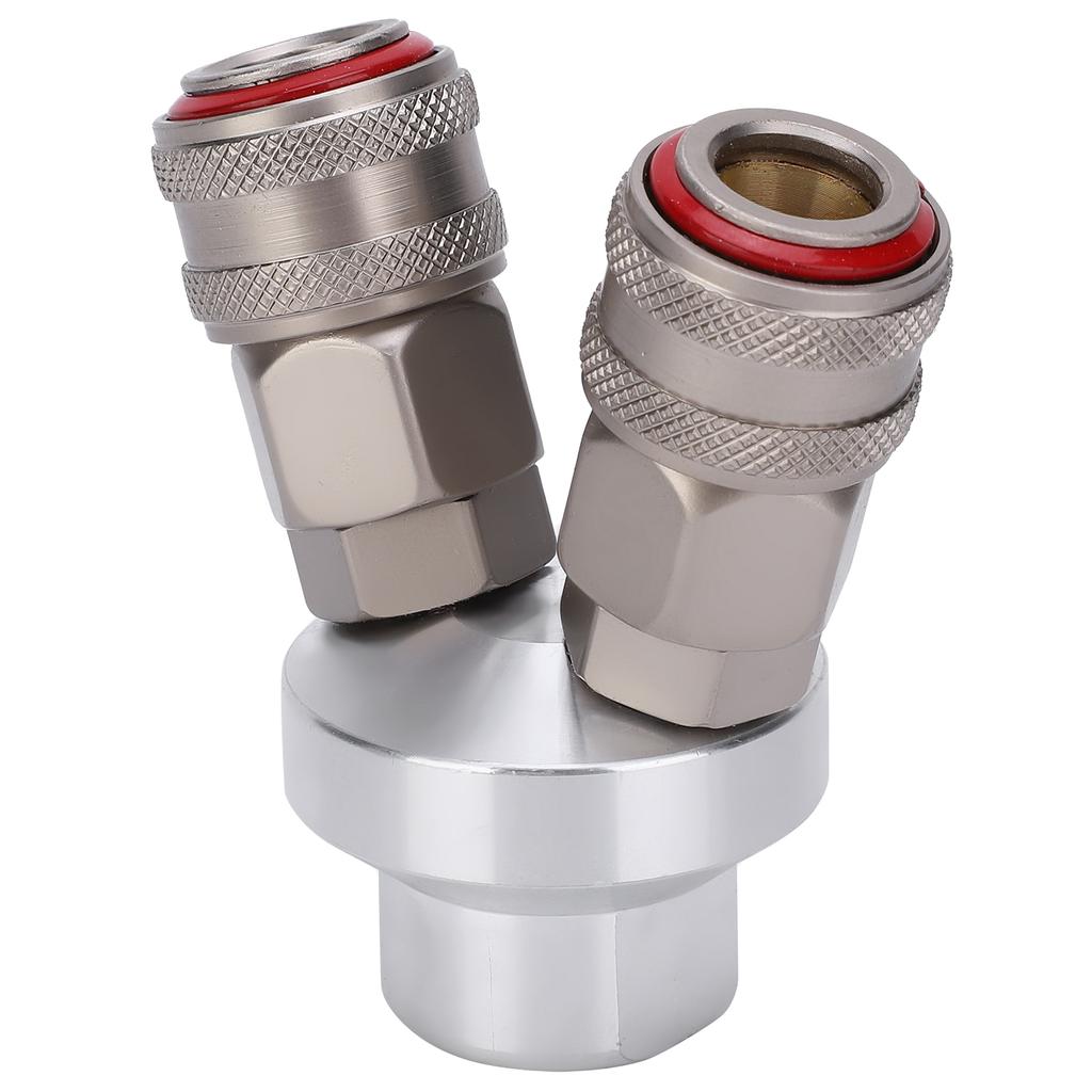 2 Way Connector Chrome Plated Pneumatic Component Carbon Steel G1 4in Thread Quick Coupler