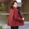 LangSha Women's Mid-Aged Wool Blend Lapel Jacket