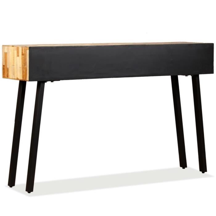 VidaXL Table console Teck massif de récupération 120 x 30 x 76 cm