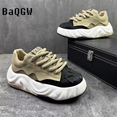 Fashion Designer New Style Color Block Men Shoes Autumn Comfortable Thick Platform Sneakers Fashion Casual Shoes Sports Trainers Tenis