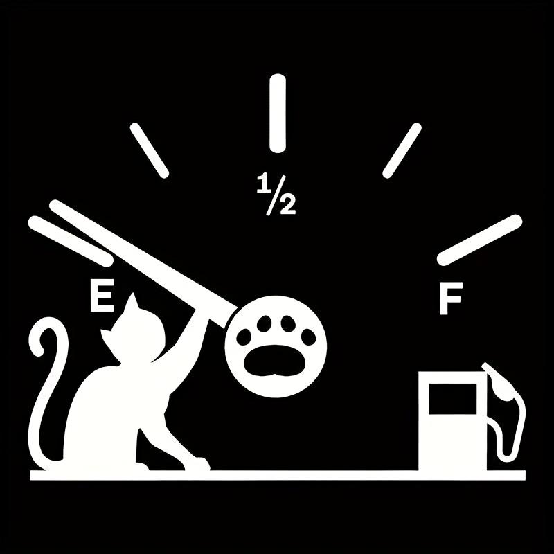 

1pc Adorable Cat & Dog Fuel Gauge Vinyl Sticker - Waterproof, Sun-Resistant Car Scratch Cover Decal for Fuel Tank Cap, DIY Decoration 1pc белый