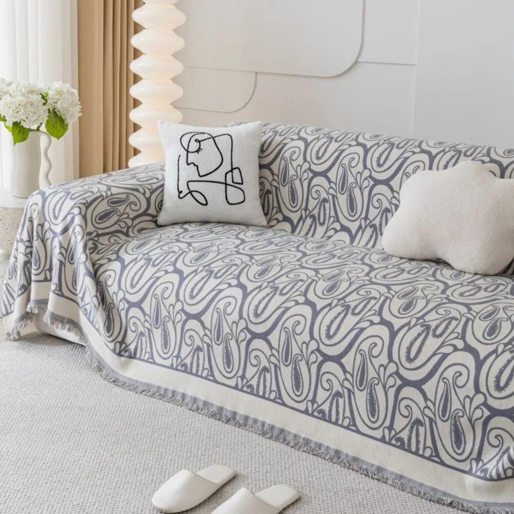 Paisley Sofa Cushion Cover Double Side Couch Cover Sofa Slipcover Universal Anti-cat Sofa Cover 1.2.3.4 Seat Bandanna Blanket