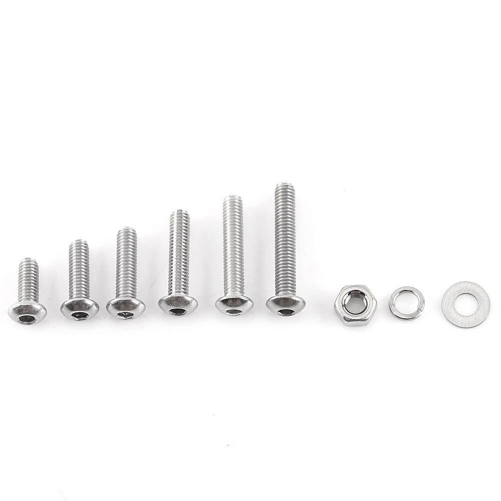 M3 304 Stainless Steel Hex Socket Screws   With Hex Nuts Washer Assortment(  head)
