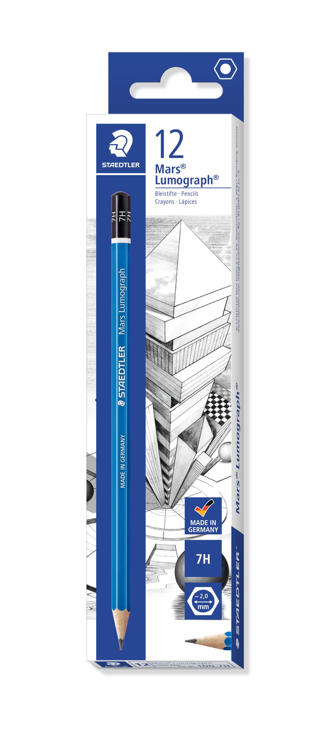 

Staedtler 7H Mars Lumograph Pencils for Writing and 12 Drawing, pieces, 100-7H12 синий
