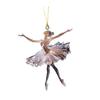 Sparkling Ballerina Christmas Ornament 2D Acrylic Hanging Decor for Tree Car Mirror Home Display Festive Dance Figure