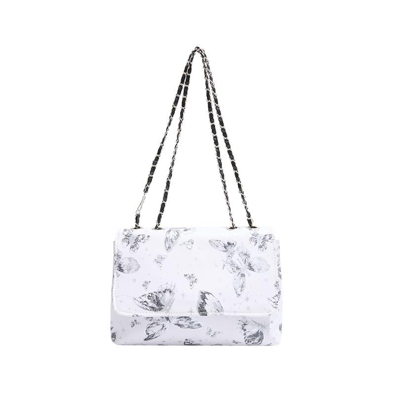 New Chinese Style Chain Bag for Summer New Simple and Fashionable Butterfly One-shoulder Crossbody Small Square Bag