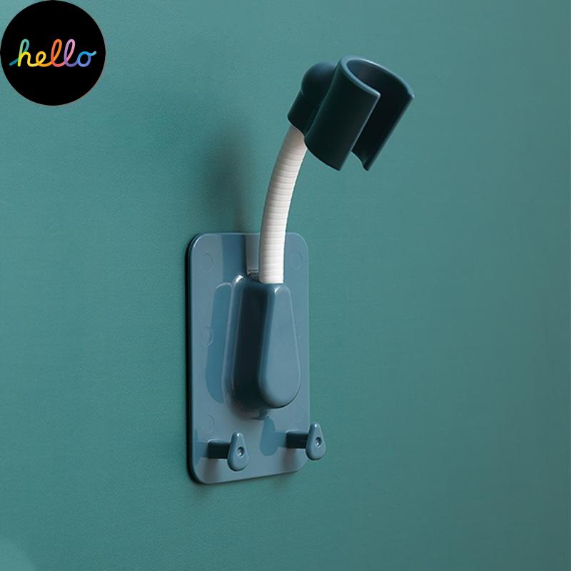 Universal Shower Head Holder Adjustable Self-Adhesive Showerhead Bracket With 2 Hooks