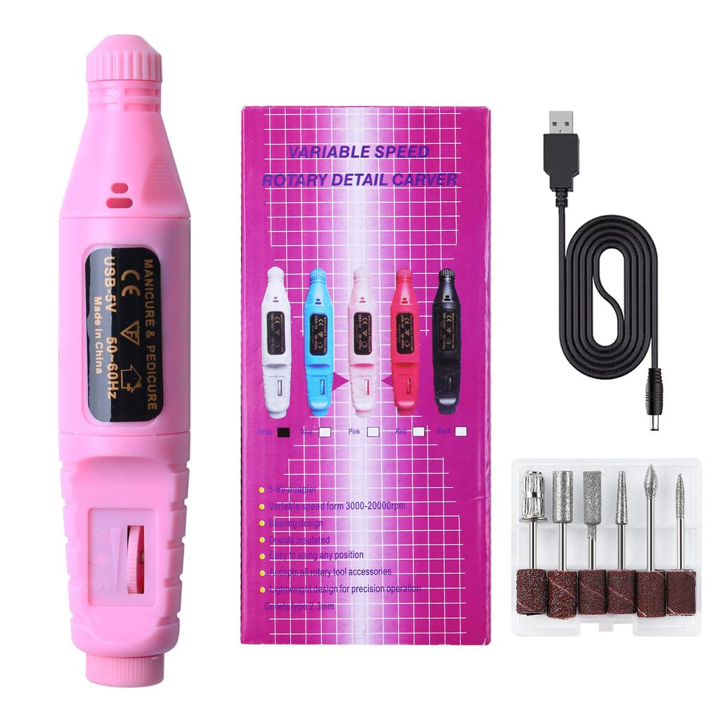 Strumenti per unghie Mini smerigliatrice elettrica Macchina portatile per unghie Pezzo per unghie Set smerigliatrice per unghie