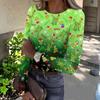 Women's Slim Fit Long Sleeve T-Shirt with Christmas Graphic, Neck Pullover Top for Holiday