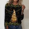 2025 Herbst & Winter Damen Neues Lässiges Rundhals Langarm Oberteil 3D Weihnachtsmuster Ideales Halloween Weihnachtsgeschenk