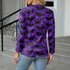 Women's Casual Fashion Sexy Comfort Halloween Printed V-Neck Button Long Sleeve
