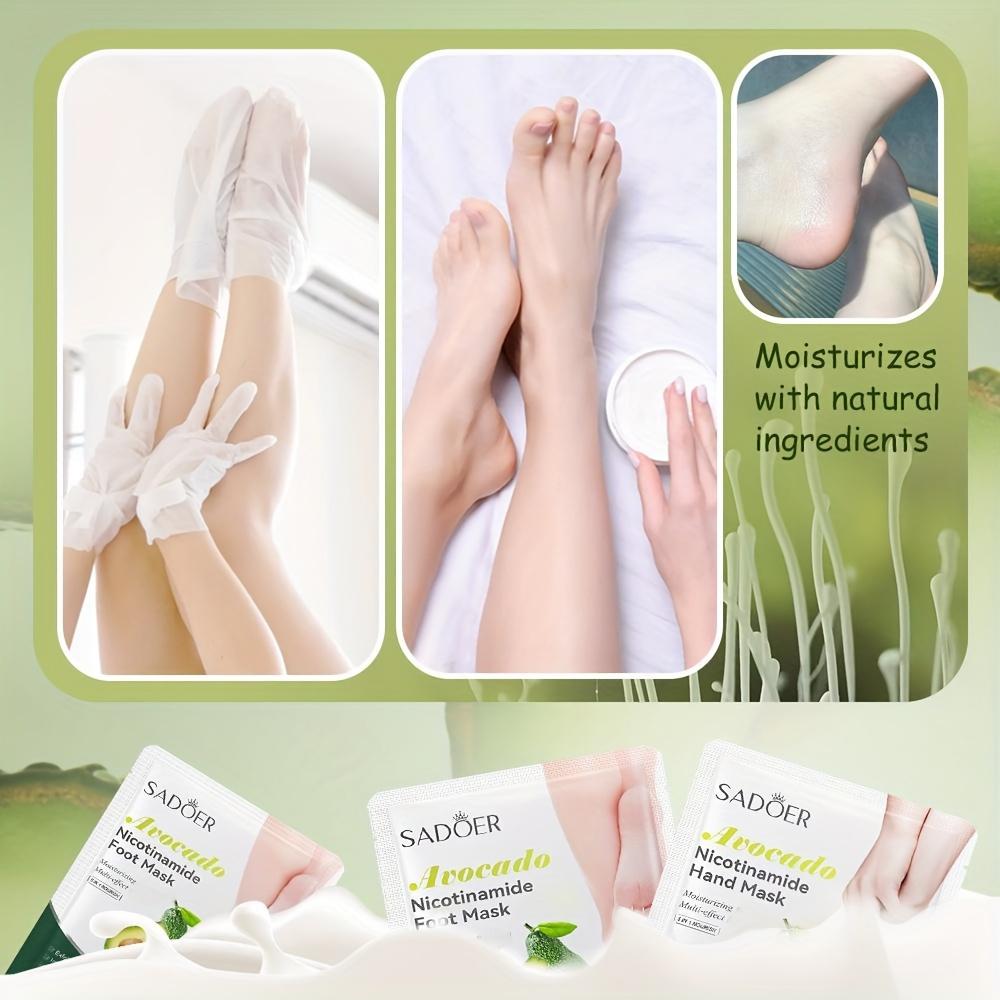 12pcs Avocado Extract Hand & Foot Care Masks, Formulated with Plant Extracts, Lightweight, Fast-absorbing Formula