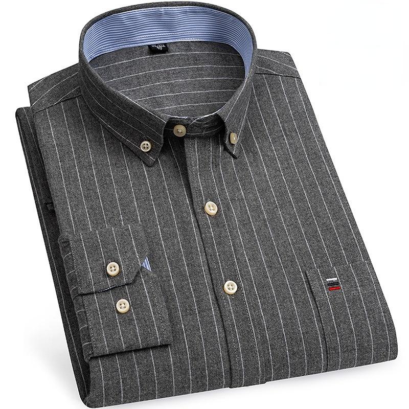New Size S -7XL Blue Men Shirt Long Sleeve 100% Cotton Oxford Soft Comfortable Regular Fit Quality Business Man Casual Shirts