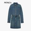 MO&Co. 2025 Autumn Faux Two-Piece High-Waist Denim Dress