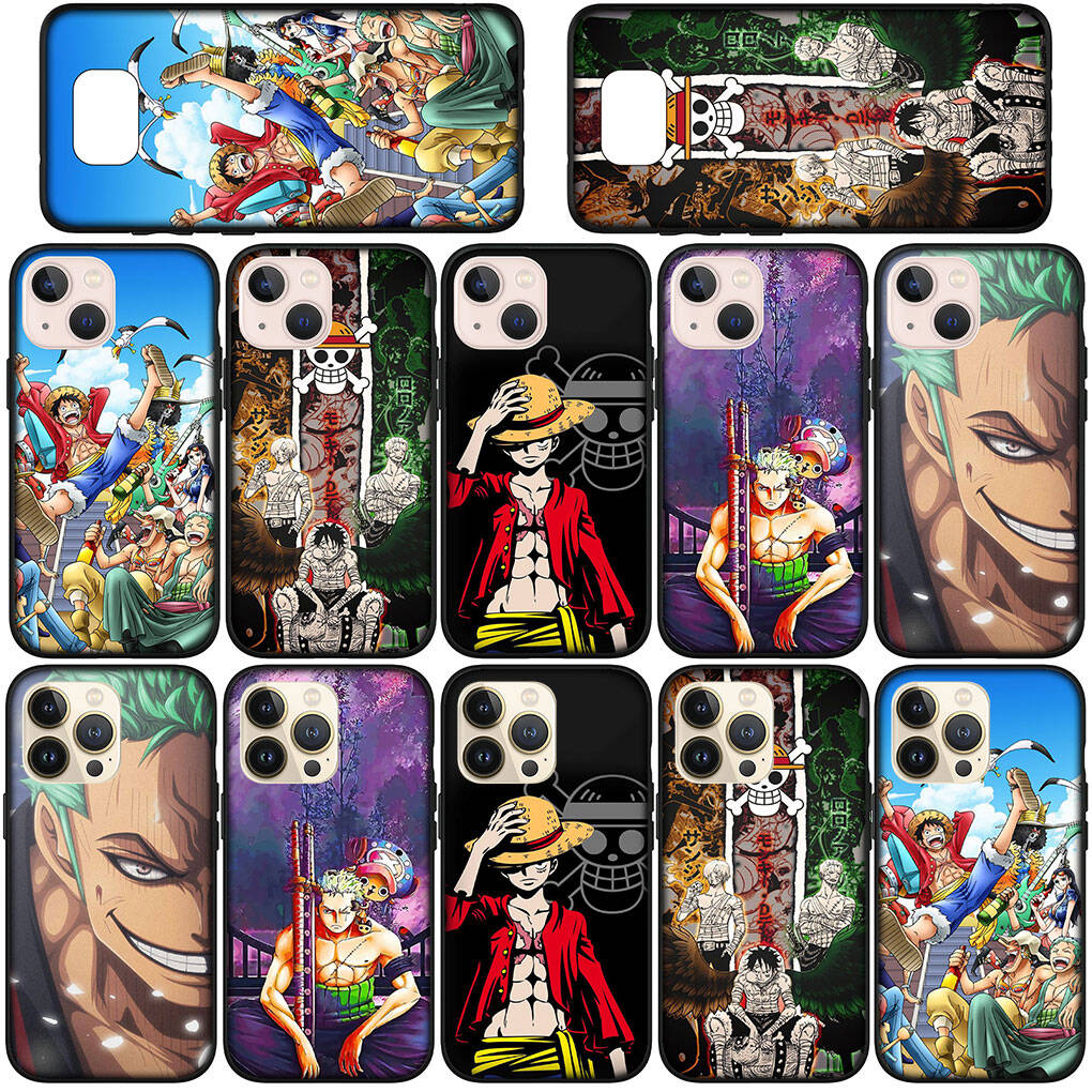 Coque de téléphone pour iPhone 17 15 16 Plus Redmi Note 14 12 11 13 Pro Max Huawei P30 P20 Lite OPPO A60 A40 A80 A18 Roronoa Zoro Dessin animé Luffy One Piece Cover