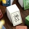 2025 Desk Calendar Mini Book Shape Compact Portable Retro Calendar Thick Paper