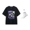 Li Ning Sports Life Collection T-Shirts Herren Schwarz Rundhals Mittlere Normale Passform AHSUD81-2