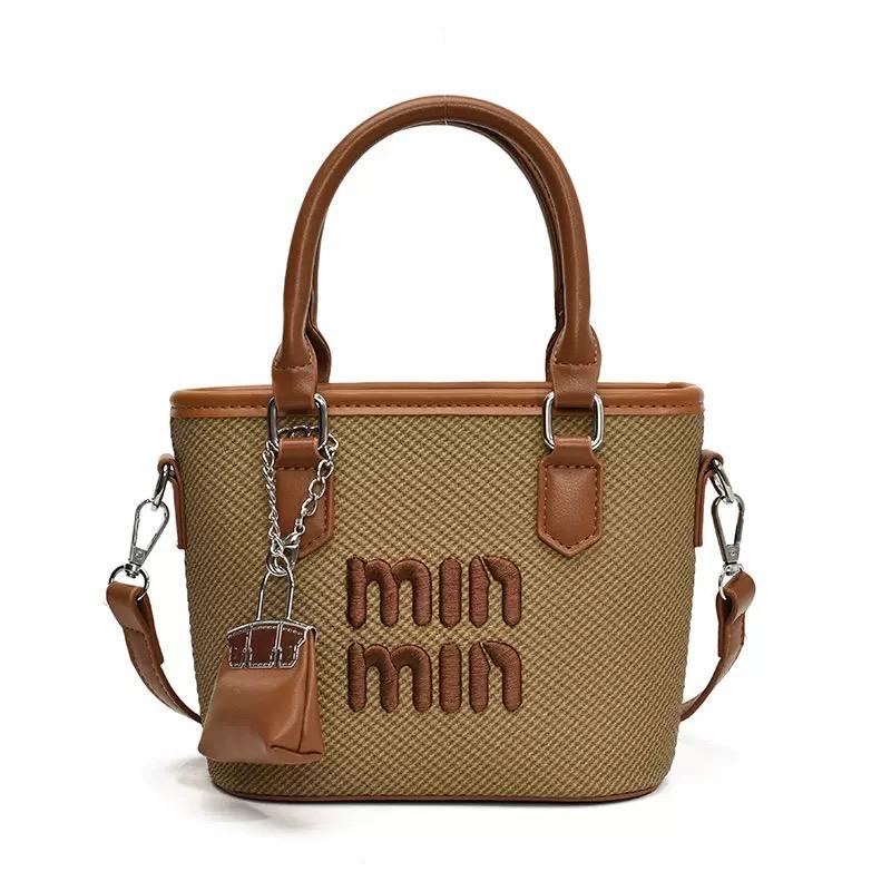 New Summer Beach Grass Woven Bag Women's Handbag Embroidered Thread Fashion Crossbody Bag Women's Unique Design Shoulder Bag