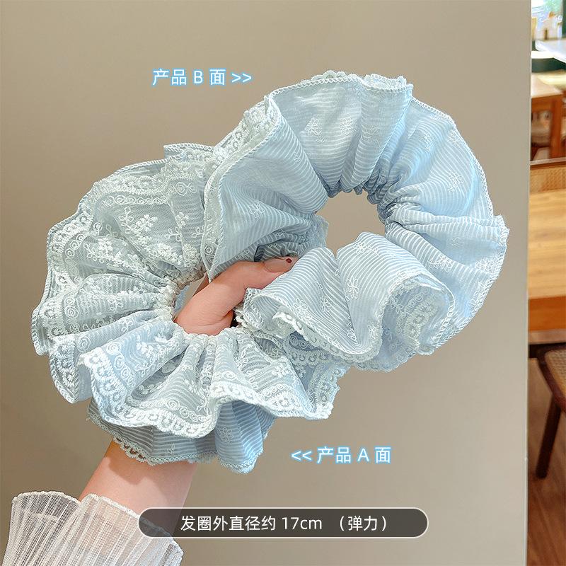2025 New High-end Simple Bow Satin Large Intestine Ring Headdress Bridal Hair Ring Women's Temperament Accessories