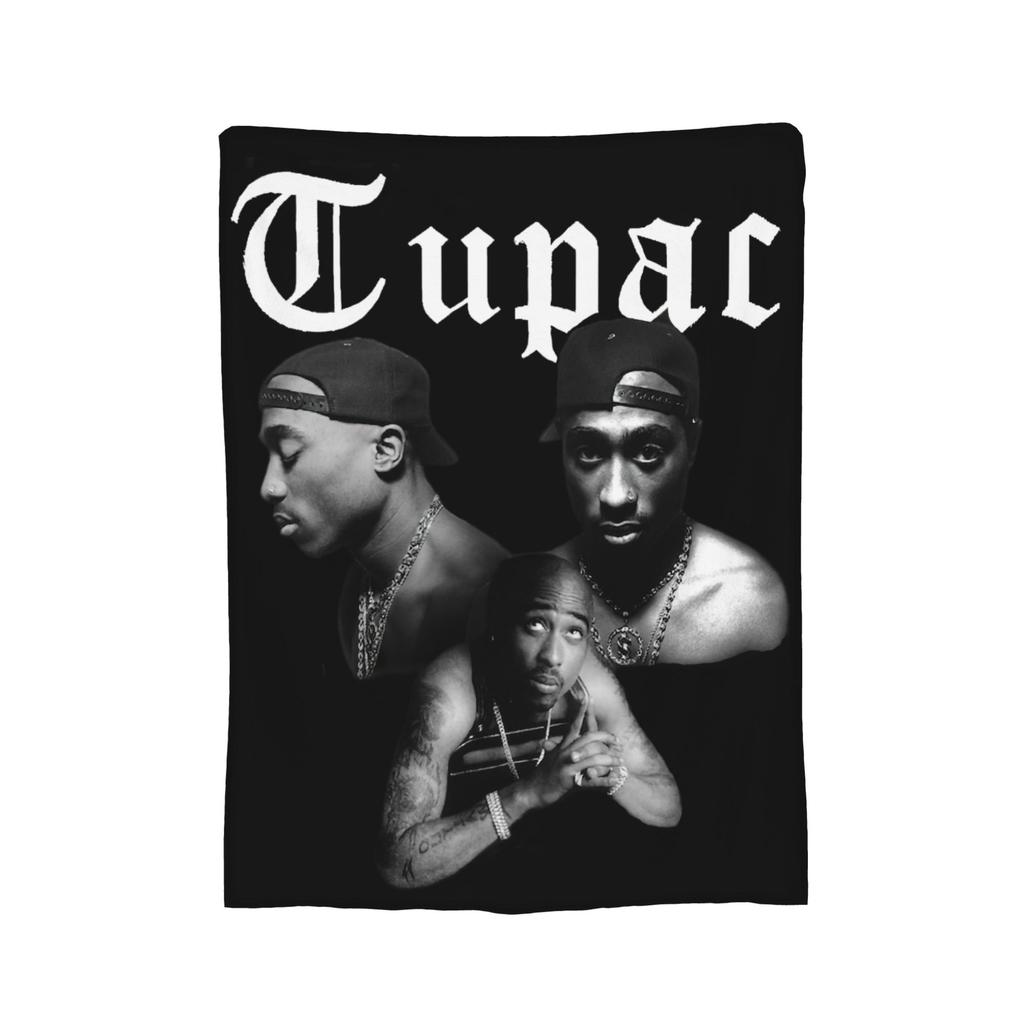 Rapper Tupac  Blanket Flannel 2pac Hip Hop Super Warm Throw Blanket for Outdoor Travel Bedroom Quilt
