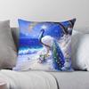The Magical Sea Peacock Square Pillowcase Polyester Linen Velvet Pattern Zip Decor Home Cushion Cover X