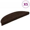 Self-adhesive Stair Treads 5 Pieces 56 X 17 X 3 Cm Brown Semi-round