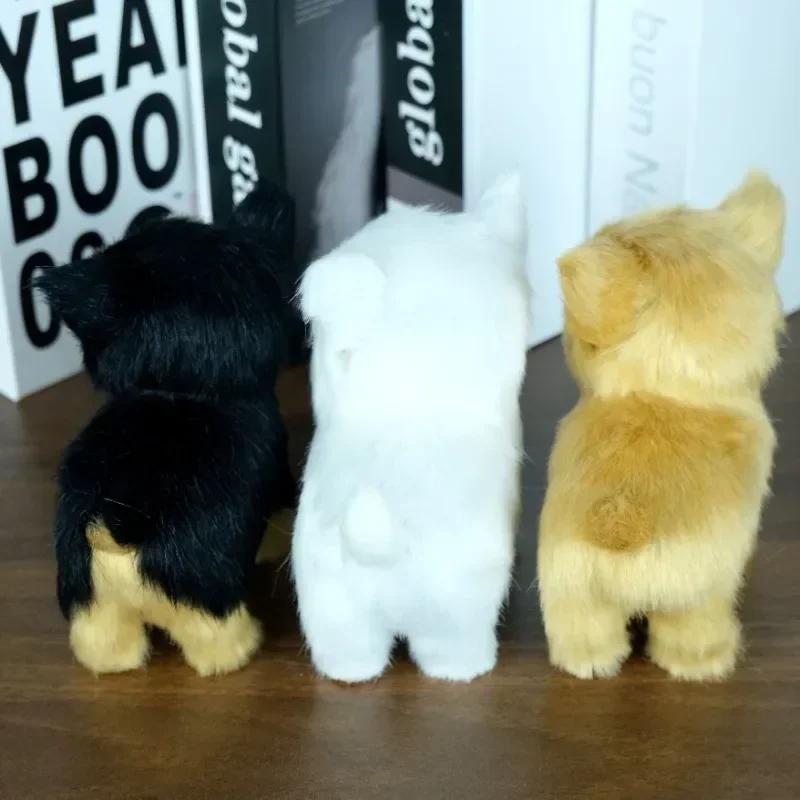 Mini Simulation Dog Plush Toys Soft Stuffed Kitten Model Fake Dog Realist Animals for Kids Girls Birthday Valentine's Day Gift