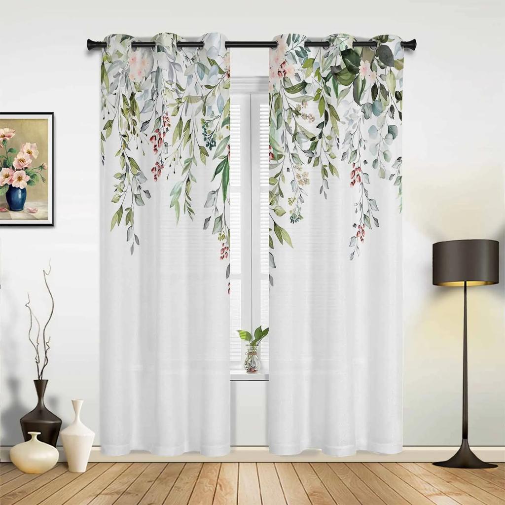 Spring Flower Plant Vanilla Wildflower Curtains for Bedroom Living Room Drapes Kitchen Kid's Room Window Curtain Home Decor