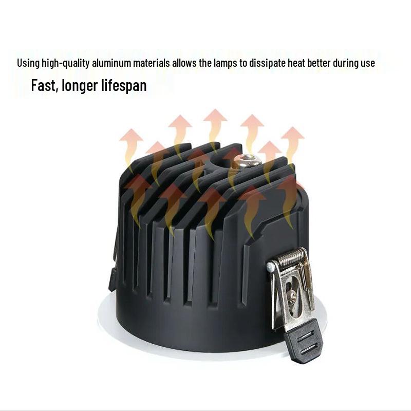 Anti-Glare Narrow Edge LED Recessed Downlight for Hotel, Corridor, Kitchen Ceilings - Full Spectrum Lighting