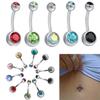 Surgical Steel Crystal Rhinestone Summer Bikini Jewelry Body Piercing Navel Bar Ring Belly Button