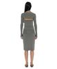 Partimento Woman Pwc Folding Waist Jersey Midi Skirt_Khaki