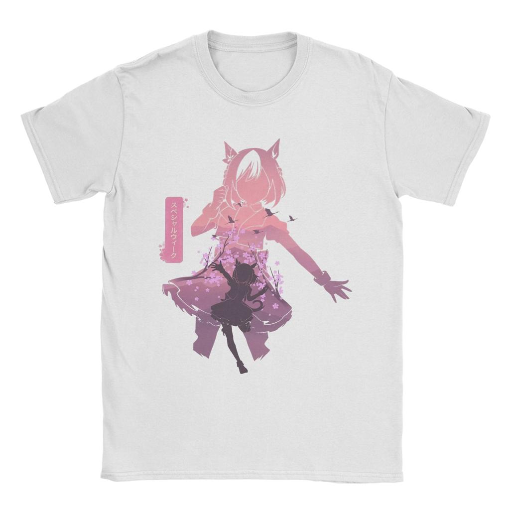 Funny Special Week Uma Musume Anime TShirt for Unisex Round Neck Cotton T Shirt  Short Sleeve Tees Classic Clothes