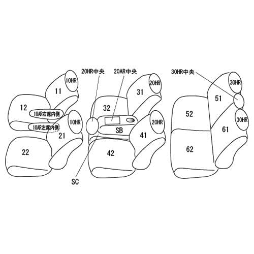 Clazzio Seat Cover All Seats Set Serena C28 / NC28 / FC28 / FNC28 / GC28 / GFC28 R4(2022)/12~ Clazzio Line Black x Black EN-5640 [43ENC5640KK]