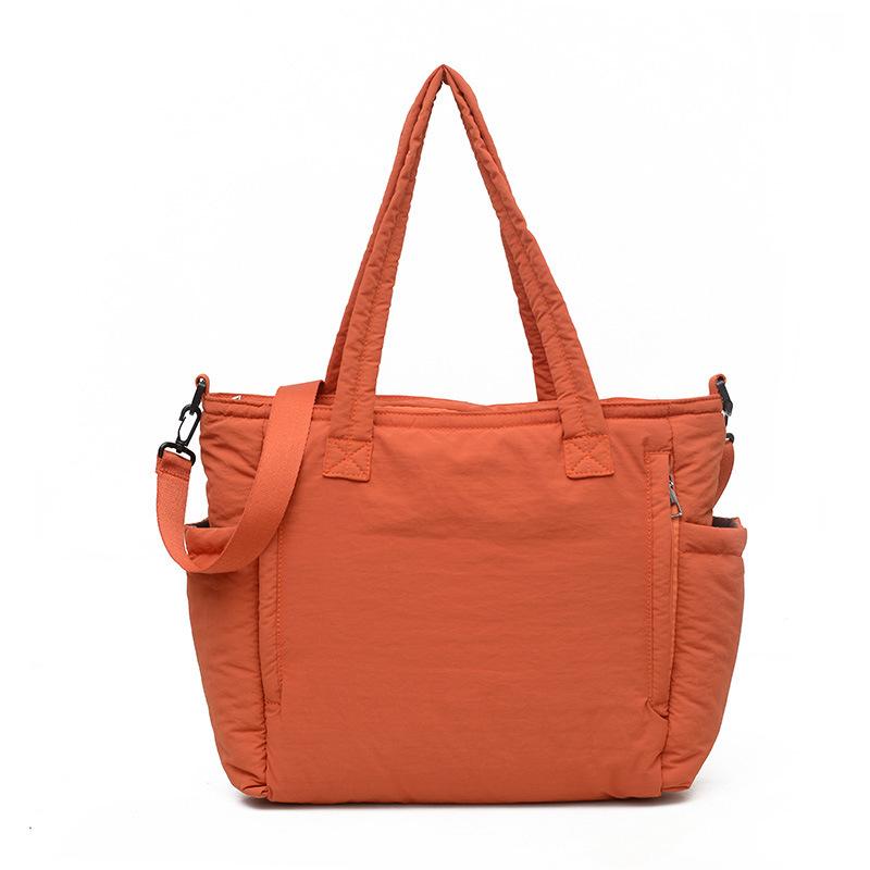

Versatile Spacious Nylon Bag Student Class Crossbody Bag Office Commute Shoulder Bag Quilted Tote Bag Women помаранчевий