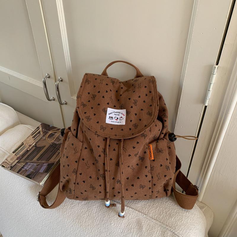 Minimalist Corduroy Womens Backpack With Fabric For School And Commuting
