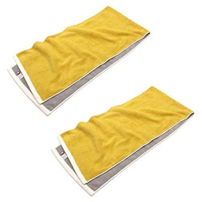 Iori Hoshi Sports Towel Set of Reversible Imabari Swim Cotton 2, (Yellow) Towel, Towel, Sports, Gym, Absorbent, Quick-Drying, Plain, 100%