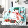 Custom Name Christmas Snowman Theme Printed Blanket - Perfect for Couch, Bed, Travel & Outdoor Use | Machine Washable, Cozy & Durable.
