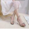 Fashion Summer Fashion Crystal Women Sandals Luxury Rhinestones Bowknot Wedding Shoes High Heels Sandals Party Prom Shoes 34-40