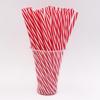 Thickened Two-Color Threaded Plastic Straws, 100-Pack