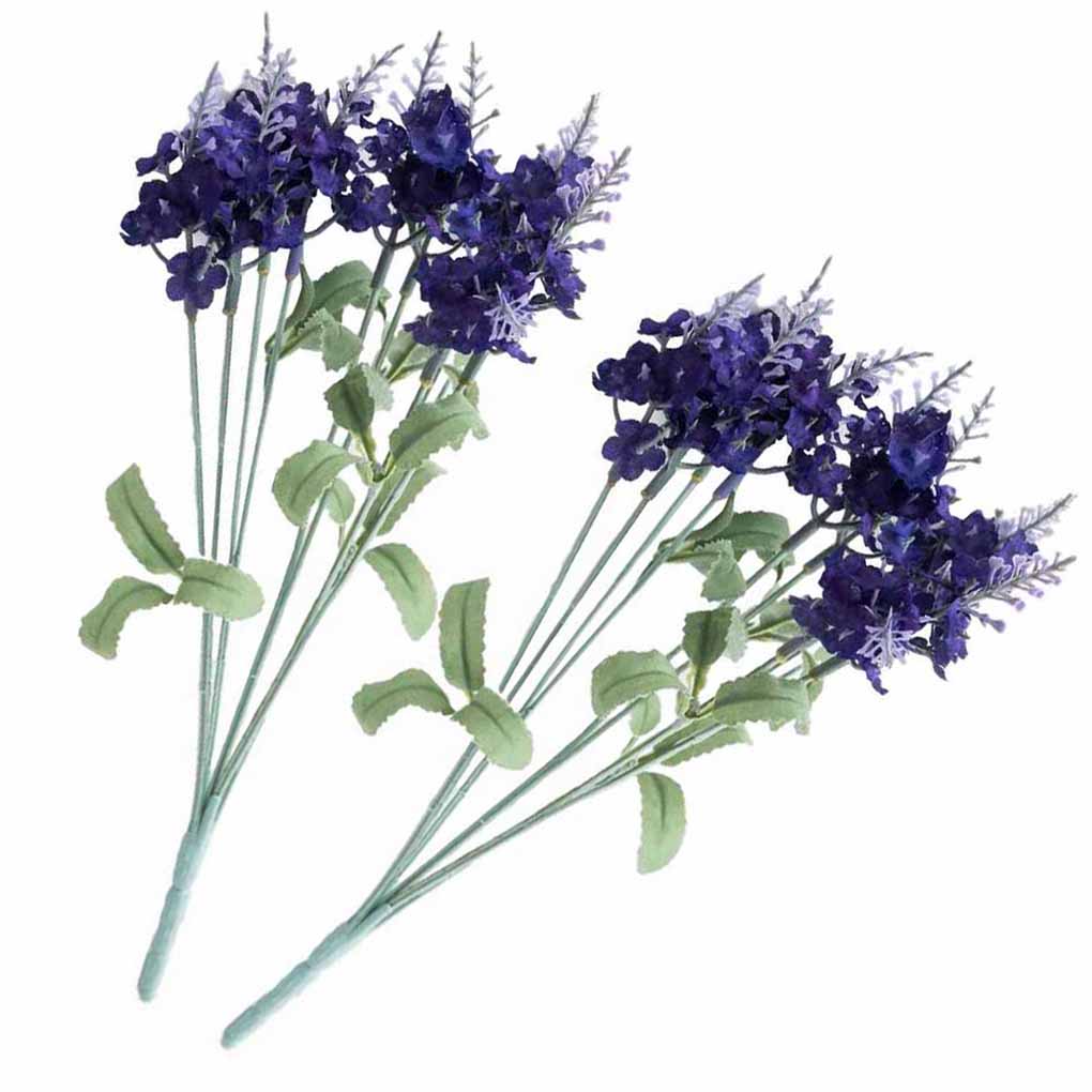 2pcs 10 Heads Artificial Lavender Plant Simulation Decor for Parties Home Bedroom Tool