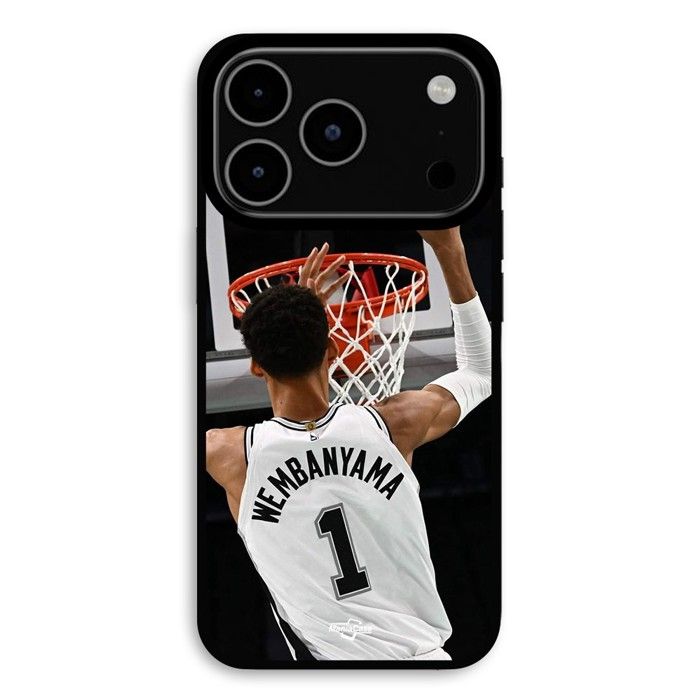 Case For iPhone 17 Pro Max Victor Wembanyama #1 San Antonio Spurs Dunk Maniacase nero