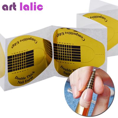 100 Pcs Nail Form Tips Nail Art Guide Forms Acrylic UV Gel Tip Nail Extension Sticker