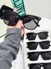 6Pcs Retro Fashion Trendy Black Square Frame Sunglasses Set Casual Simple Fashion Accessories Trendy Photography Beach Vacation