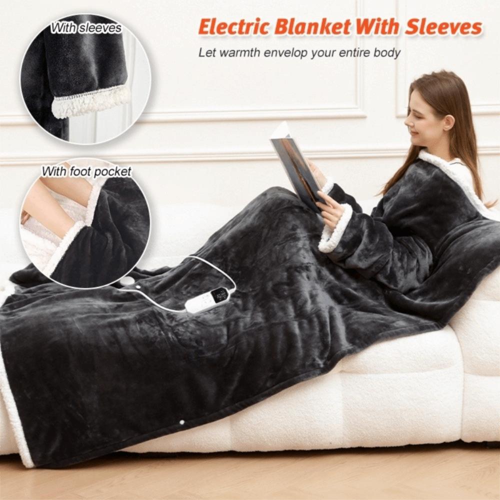 6-8 Heat Levels Electric Wearable Heated Blanket Constant Temperature Hooded Heated Wrap Bedroom