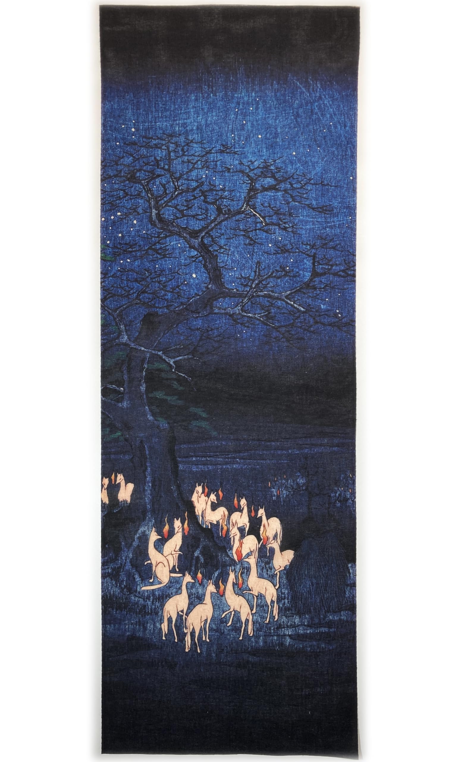 

hand towel from Utagawa One Hundred Famous Views of Oji New Eve Foxfire Ukiyo-e Hiroshige, Edo, Costume, Enoki, Year s