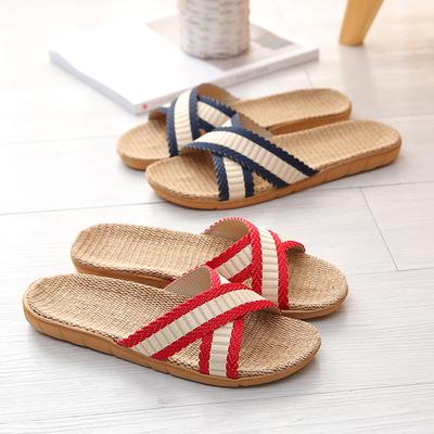 Pantofole da Donna a Incrocio in Lino Moda Retrò